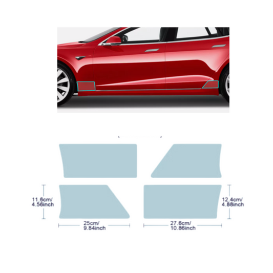 2012-2024 Tesla Model S  Door Corner Precut Paint Protection Film Clear PPF