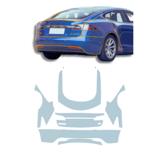 2016-2020 Tesla Model S Rear Bumper Precut Paint Protection Film Clear PPF