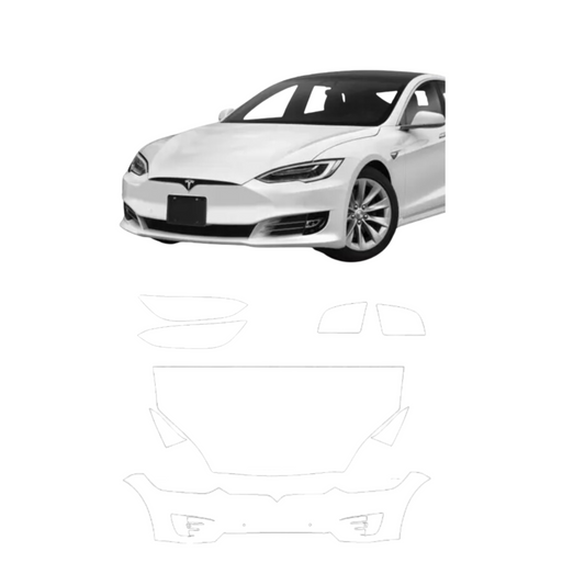 2016-2020 Tesla Model X Bumper and Partial Hood Paint Protection Film Clear Bra PPF