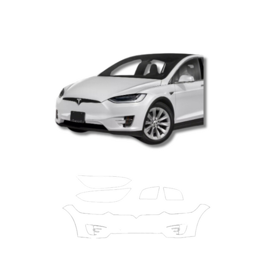 2016-2020 Tesla Model X Bumper and Lights Paint Protection Film Clear Bra PPF