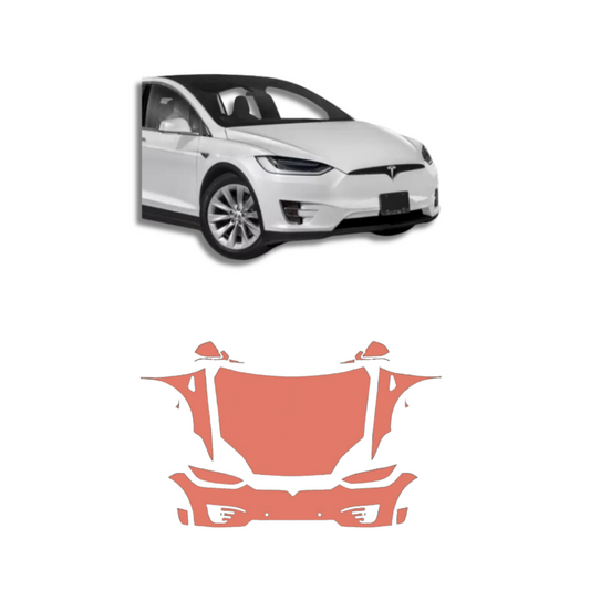 2016-2020 Tesla Model X  Full Bumper, Full  Hood and Fenders, Mirrors, and Headlights PreCut Paint Protection Film Clear Bra PPF