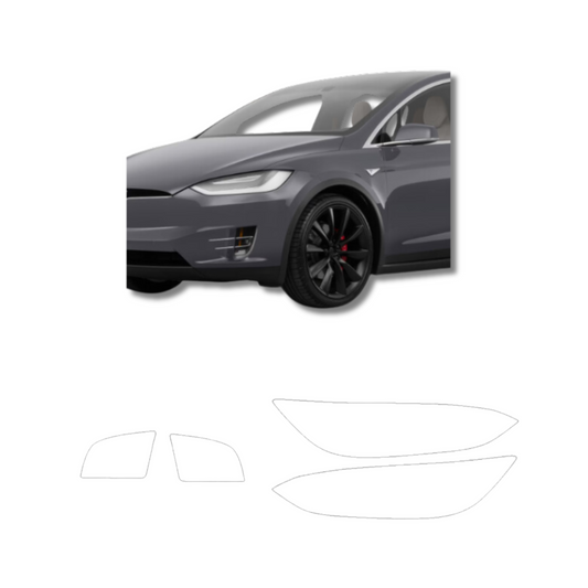 2016-2020 Tesla Model X Lights Paint Protection Film Clear Bra PPF