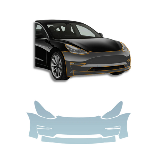2017-2023 Tesla Model 3 Front Bumper Precut Paint Protection Film Clear PPF