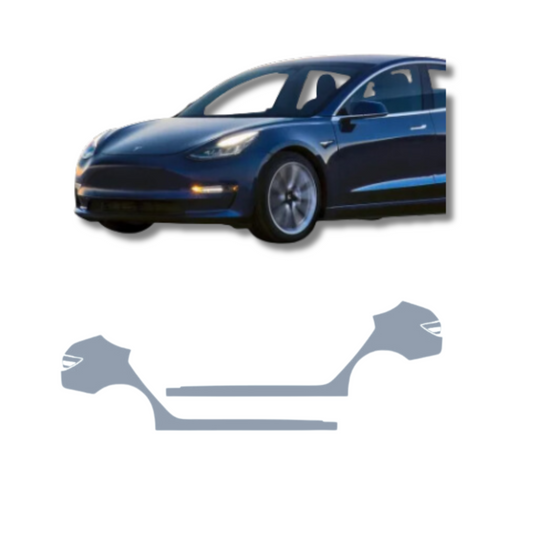 2017-2023 Tesla Model 3 Full Rear Quarter Panels/ Rocker Panels PreCut PPF