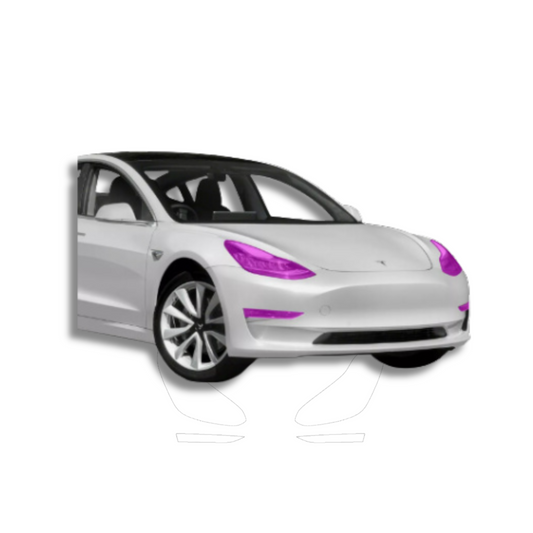 2017-2023 Tesla Model 3  Lights Paint Protection Film Clear Bra PPF