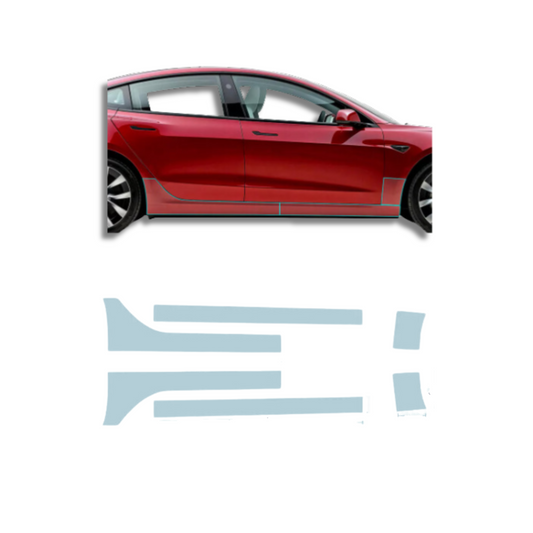 2017-2024 Tesla Model 3 Side Skirt Precut Paint Protection Film Clear PPF