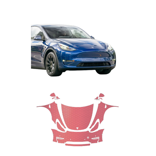 2020-2022 Tesla Model Y Full Bumper, Full Hood and Fenders, Mirrors and Headlights PreCut Paint Protection Film Clear Bra PPF
