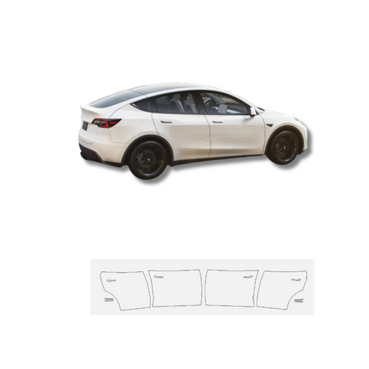 2020-2024 Tesla Model Y Doors with Wrapped Edges and Door Handles PreCut Paint Protection Film Clear Bra PPF