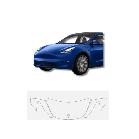 2020-2024 Tesla Model Y Partial Hood and Fenders PreCut Paint Protection Film Clear Bra PPF