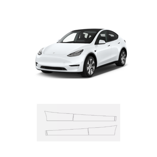 2020-2024 Tesla Model Y Rocker Panels PreCut Paint Protection Film Clear Bra PPF