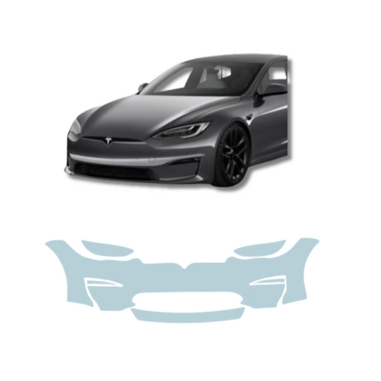 2021-2023 Tesla Model S Front Bumper PreCut Paint Protection Film PPF Clear Bra