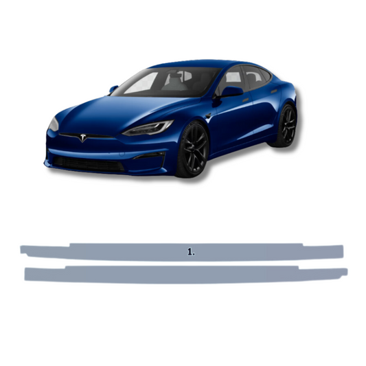 2021-2023 Tesla Model S/Plaid Pre-Cut Rocker Panel Paint Protection Clear Film PPF