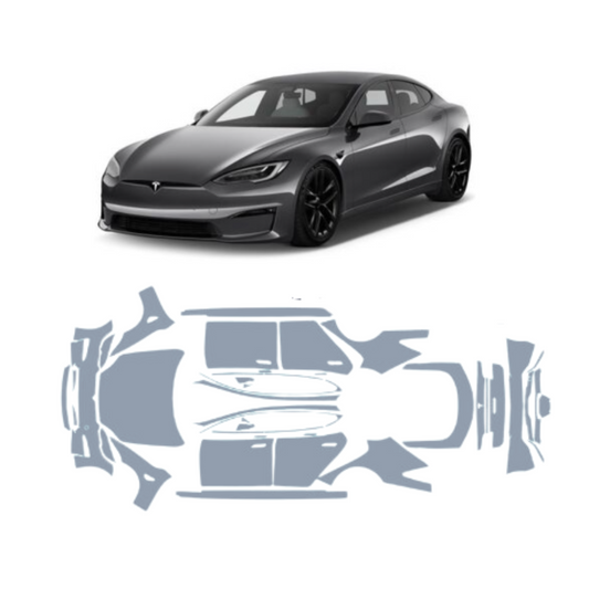 2021-2023 Tesla Model S Pre-Cut Full Car Paint Protection Clear Film Premium TPU PPF