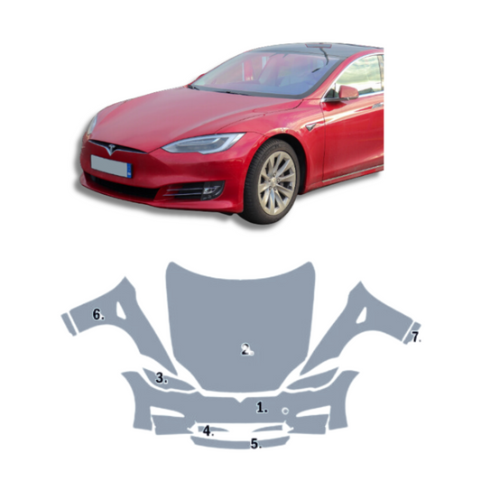 2021-2023 Tesla Model S Pre-Cut Full Front Paint Protection Film Premium TPU PPF