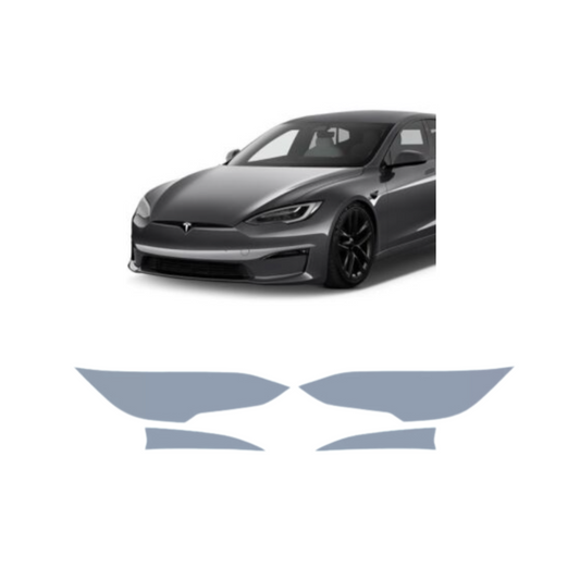2021-2023 Tesla Model S Pre-Cut Headlight Protection Film Premium TPU PPF