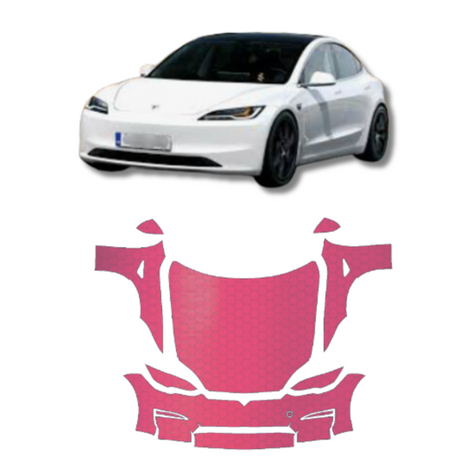 2023-2024 Tesla Model S Full Bumper, Full Hood and Fenders, Mirrors and Headlight PreCut Paint Protection Film Clear Bra PPF