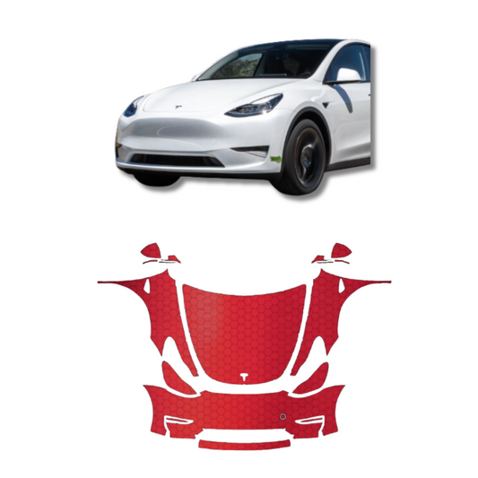 2023-2024Tesla Model Y Full Bumper, Full Hood and Fenders, Mirrors and Headlights PreCut Paint Protection Film Clear Bra PPF