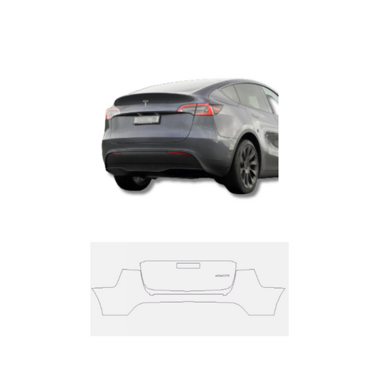 2023-2024 Tesla Model Y Rear Bumper and Lower Hatch PreCut Paint Protection Film Clear Bra PPF