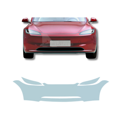 2024 Tesla Model 3 Front Bumper and Lights Precut Paint Protection Film Clear PPF