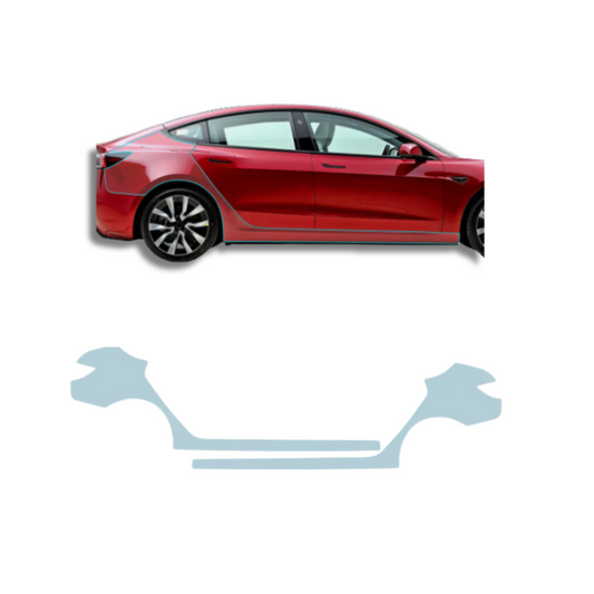 2024 Tesla Model 3 Highland Side Skirt Precut Paint Protection Film PPF