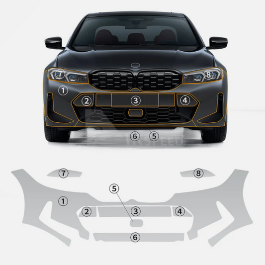 2023-UP BMW 3 Series G20 Precut Paint Protection Film Clear PPF