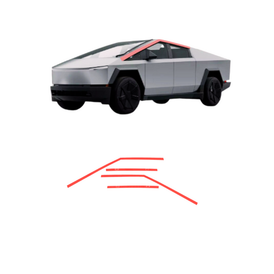 2024 Cybertruck Full Pillar PreCut Paint Protection Film Clear Bra PPF