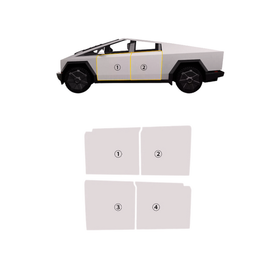 2024-UP Tesla Cybertruck Doors Side Skirt Precut Paint Protection Film PPF