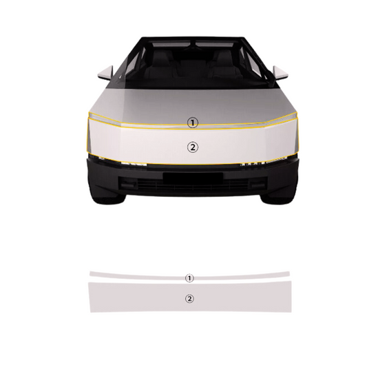 2024-UP Tesla Cybertruck  Front Bumper Precut Paint Protection Film