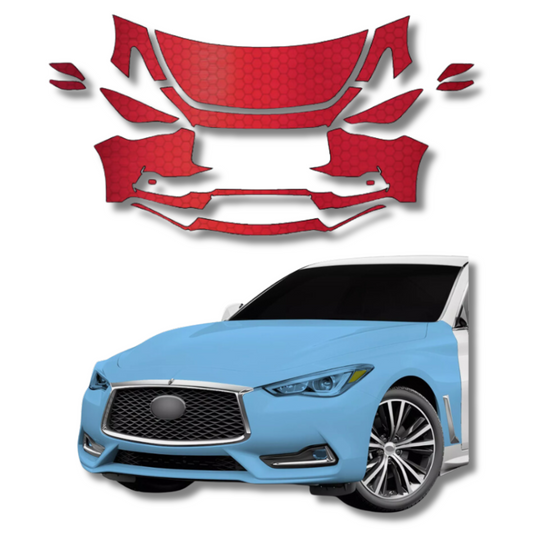 2017-2024 Infiniti Q60 Pre Cut Front Paint Protection Film Clear Bra PPF