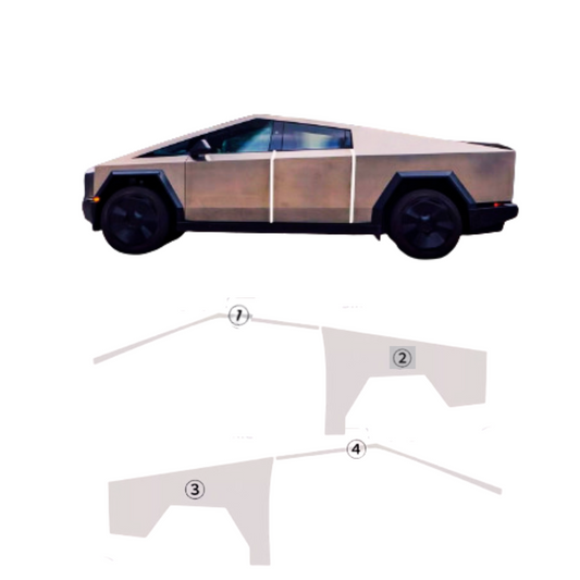 Rear Side Precut Paint Protection Film Clear PPF For Tesla Cybertruck 2024-2025