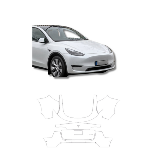 2020-2022 Tesla Model Y Rear Bumper, Rear Quarters, and  Liftgate PreCut Paint Protection Film Clear Bra PPF