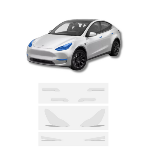 2020-2024 Tesla Model Y Headlights PreCut Paint Protection Film Clear Bra PPF