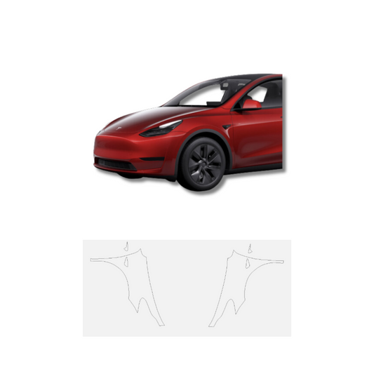 Tesla Model Y Full Front Fenders PreCut Paint Protection Film Clear Bra PPF