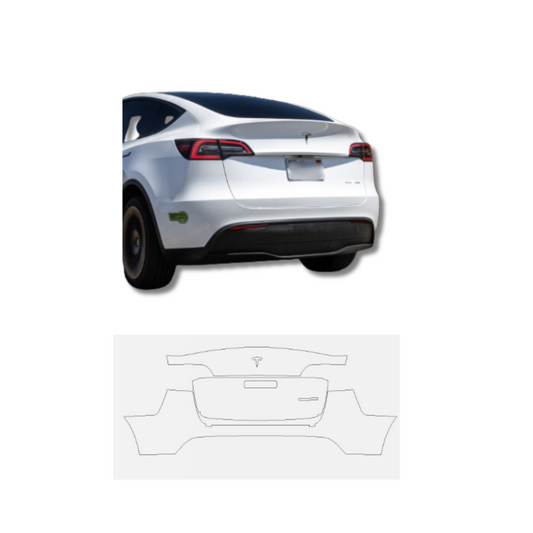 Tesla Model Y Rear Bumper, Lower Liftgate, and Middle Liftgate PreCut Paint Protection Film Clear Bra PPF